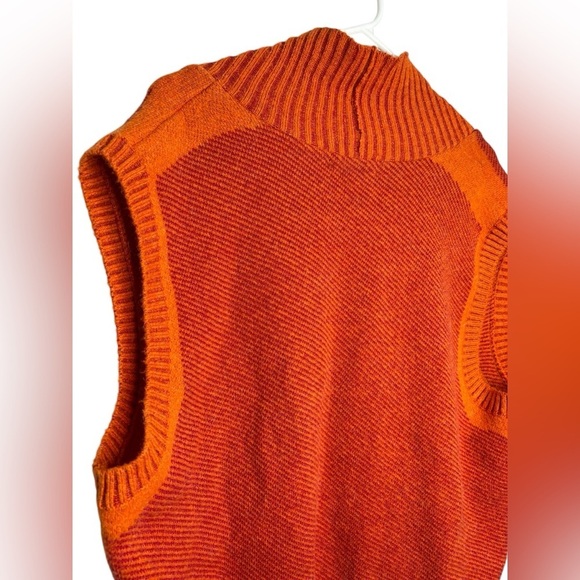 Louis Castel Golf Preppy Wool Blend Sweater Vest Size 110-XXL Orange Red Striped - Picture 4 of 12